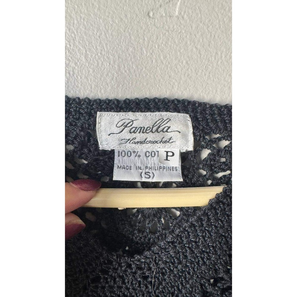 Panella Handmade Crochet Vintage Top S Peasant Y2K Beach Boho Euro SummerCotton - Picture 6 of 6